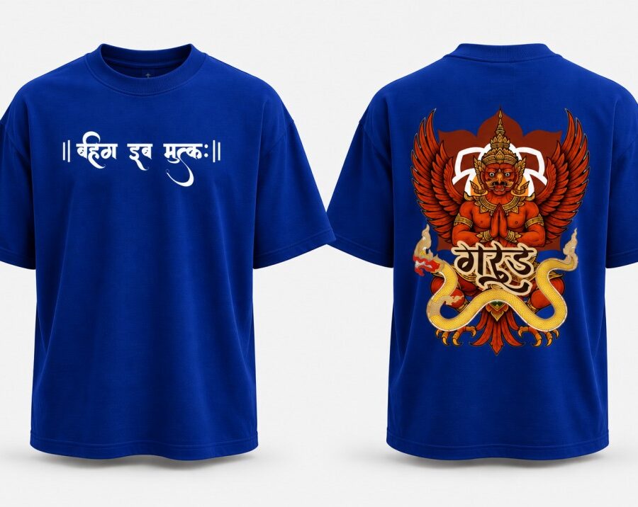 Garuda-Oversized-Premium-T-Shirt-Royal-Blue