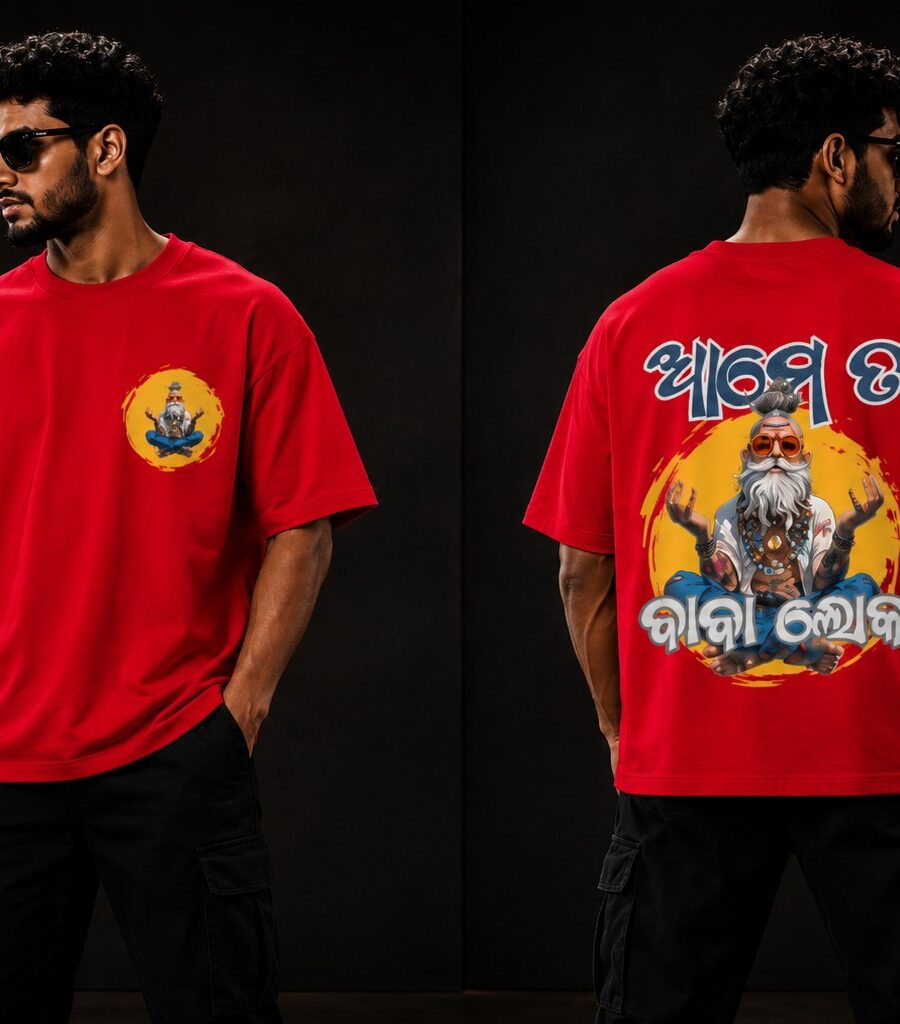VOID THREAD Ame Ta Bana Loka Oversized Premium T-Shirt Red