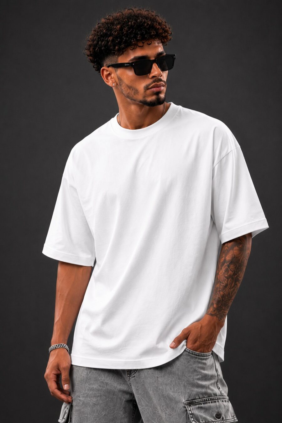 VOID THREAD Plane Oversized Premium Tee White F8