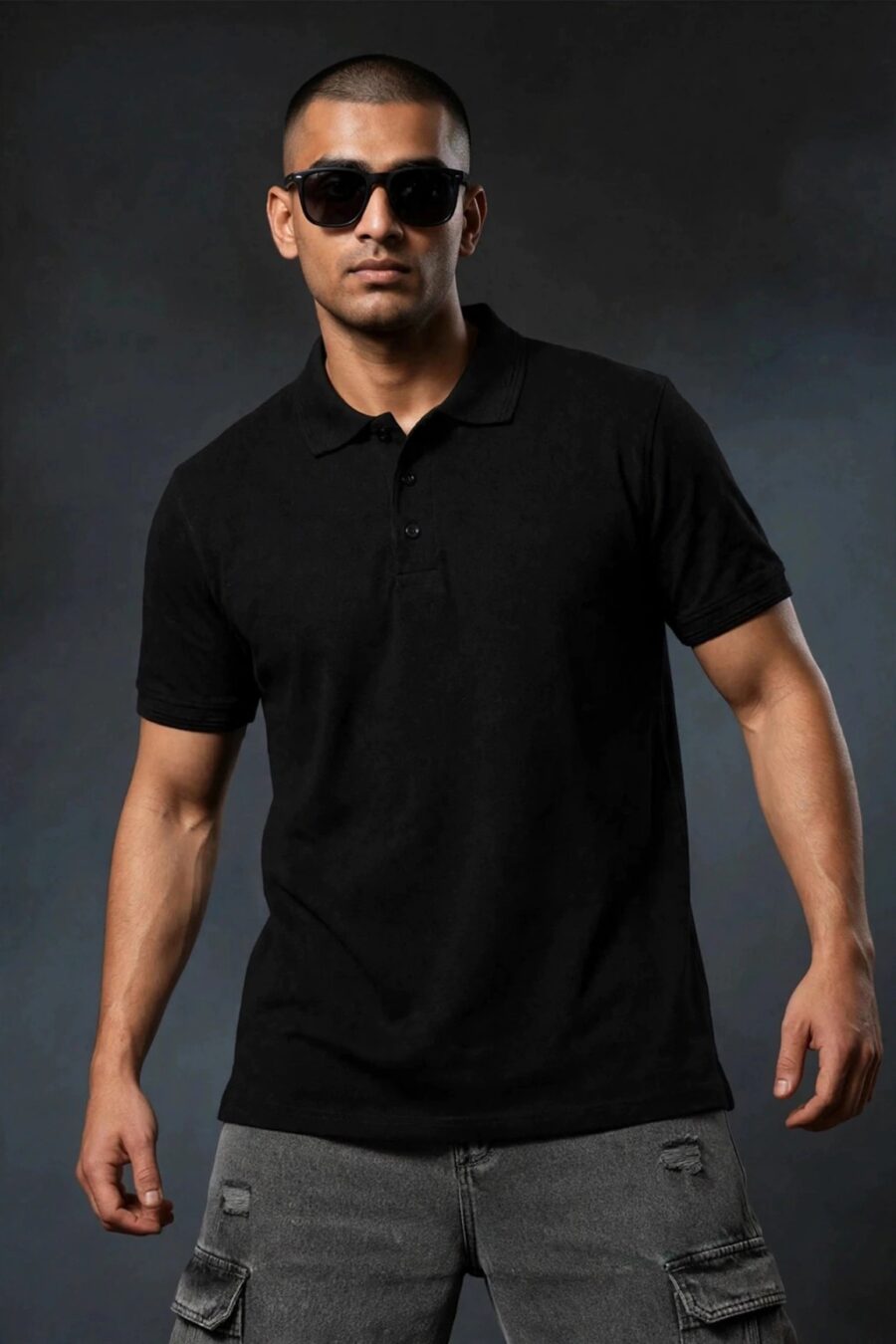 Men's Premium Cotton Polo T-Shirt Black