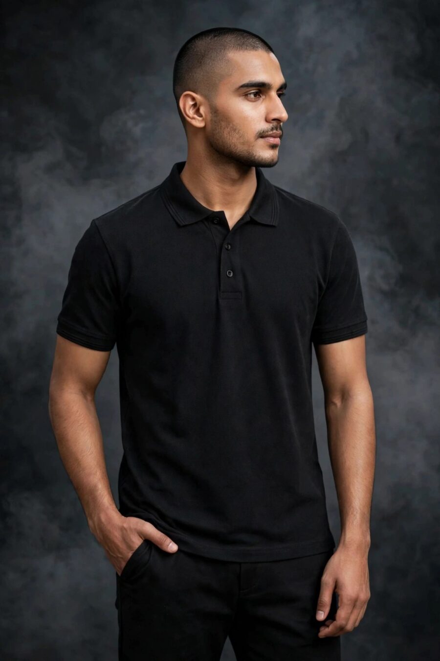 Men's Premium Cotton Polo T-Shirt Black2
