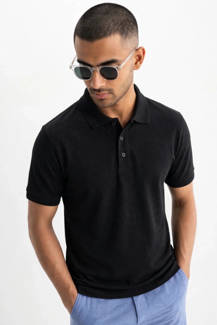 Men's Premium Cotton Polo T-Shirt Black3