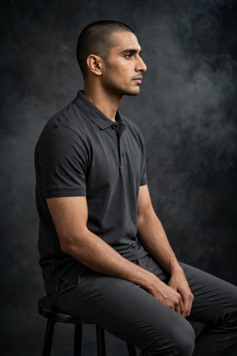 Men's Premium Cotton Polo T-Shirt Charcoal Dark Grey2
