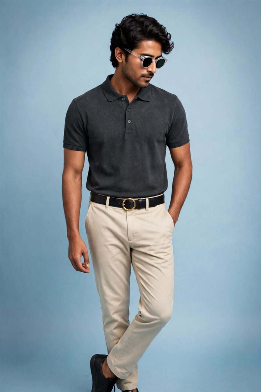 Men's Premium Cotton Polo T-Shirt Charcoal Dark Grey4