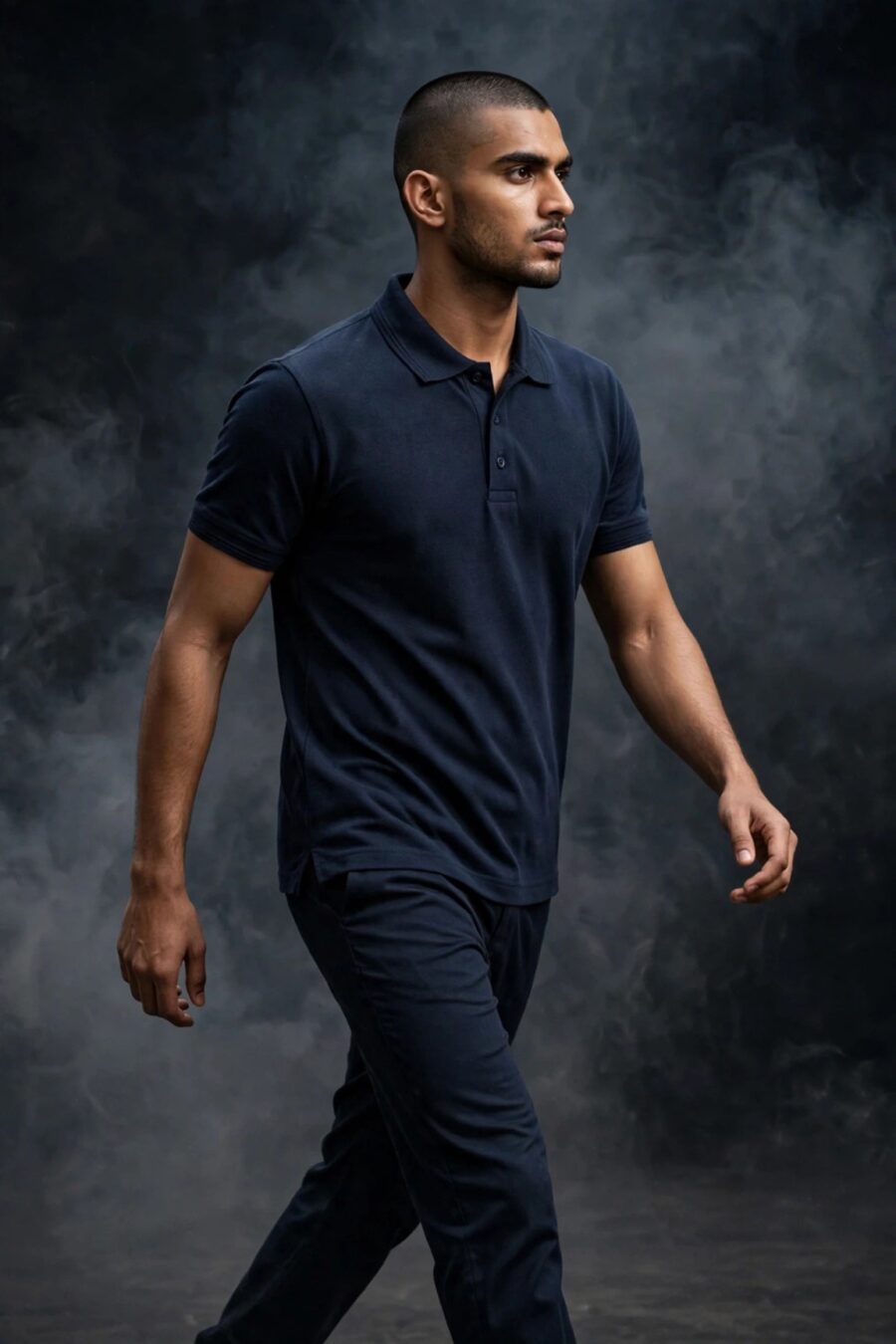 Men's Premium Cotton Polo T-Shirt Navy Blue2