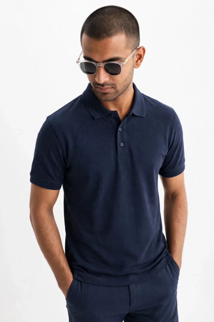 Men's Premium Cotton Polo T-Shirt Navy Blue3