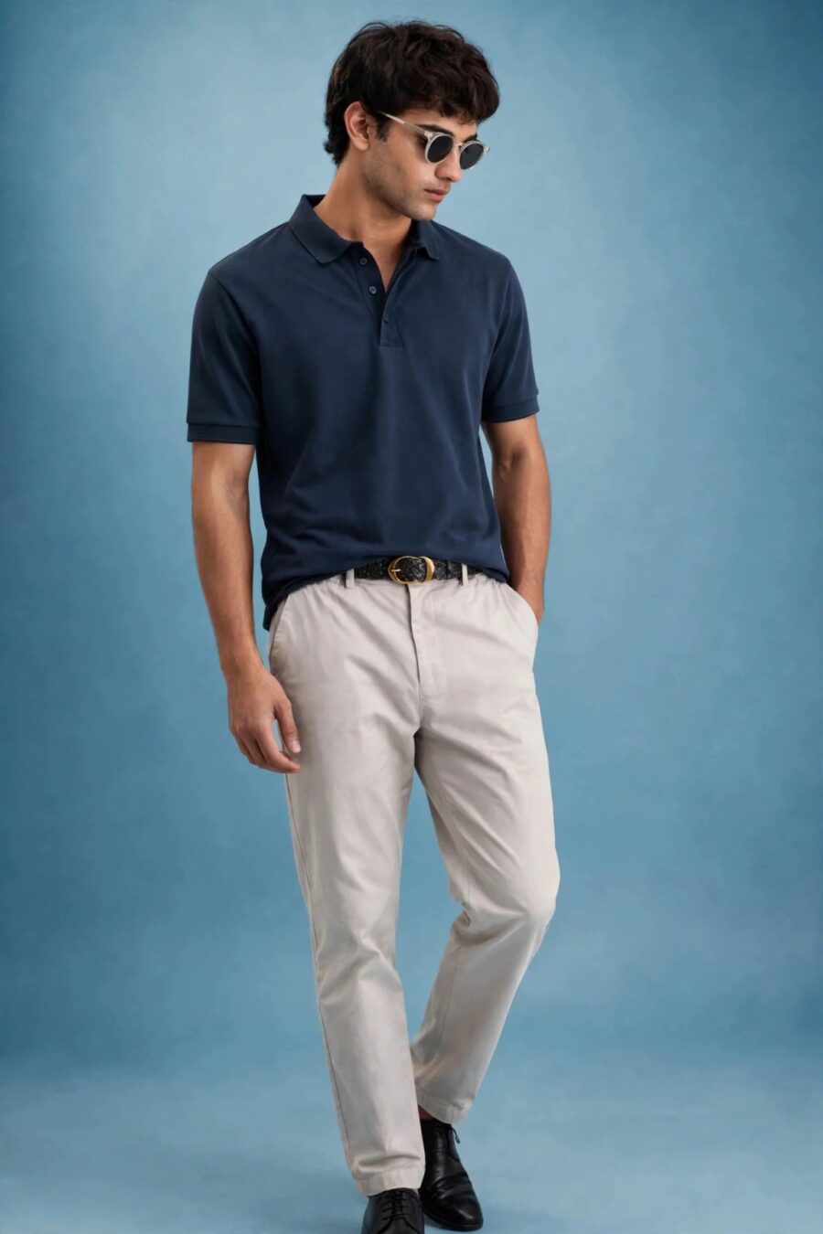 Men's Premium Cotton Polo T-Shirt Navy Blue4