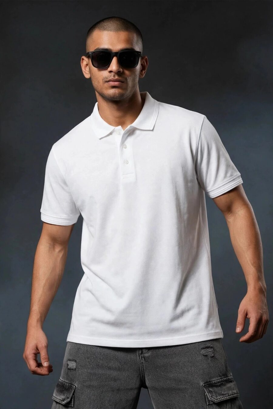 Men's Premium Cotton Polo T-Shirt White